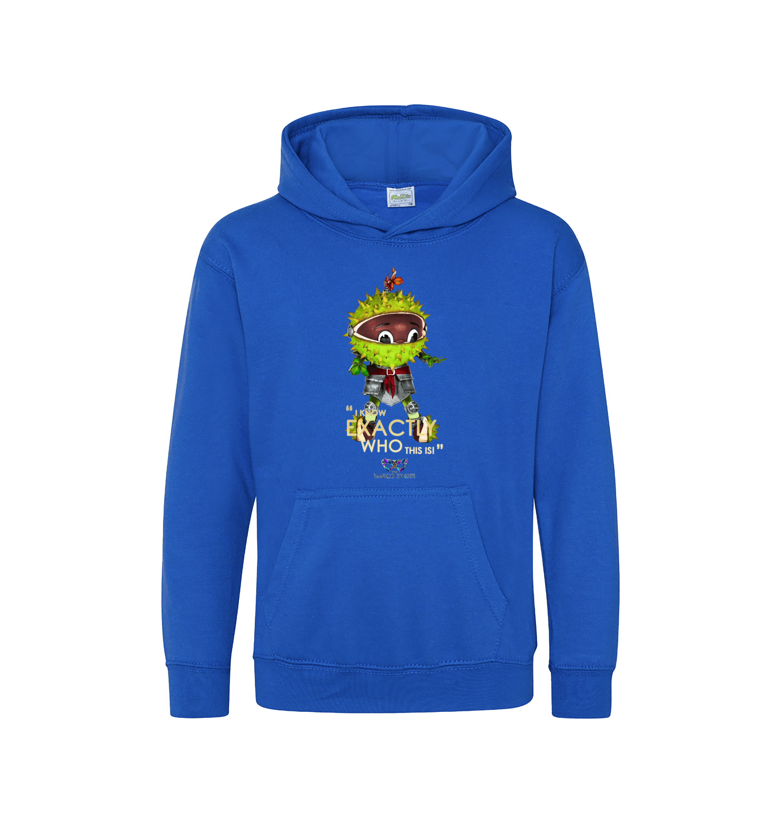 Royal Blue Printed Kids Hoodie Front
